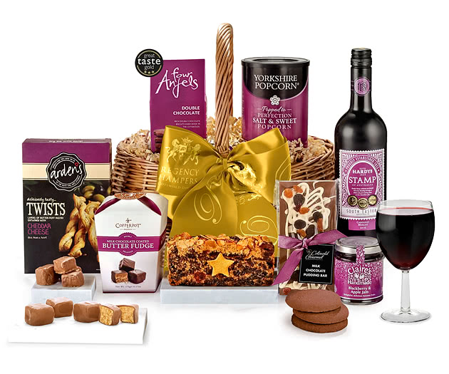 Kemble Hamper With Red Wine